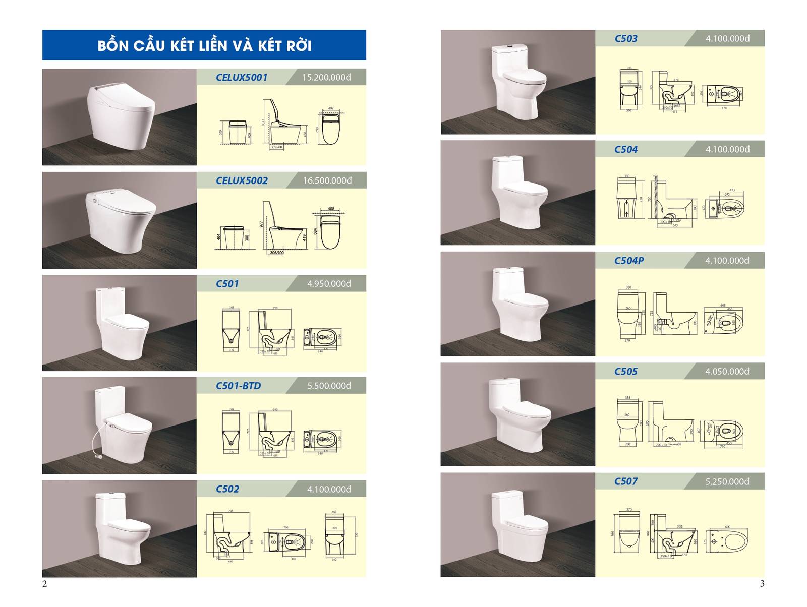 Catalogue và Bảng giá Thiết bị vệ sinh CERAVI mới nhất 2024VI mới nhất 2024 /page 1
